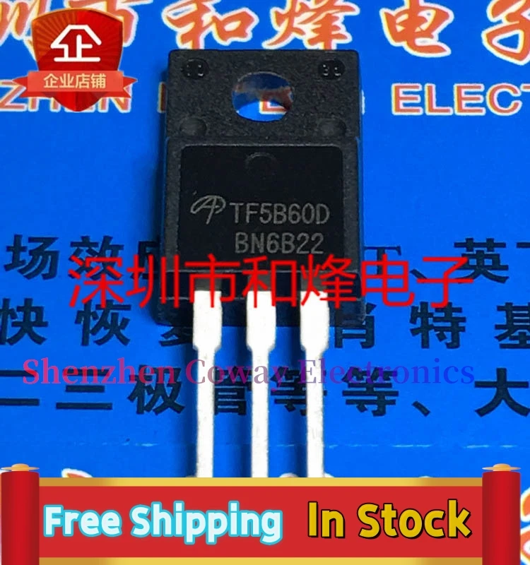 10PCS-30PCS  TF5B60D AOTF5B60D  TO-220F 600V 5A In Stock Fast Shipping