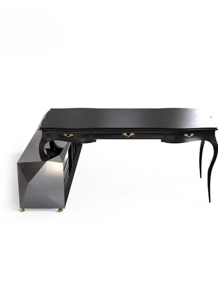 High-end light luxury solid wood desk villa simple office computer desk home study desk