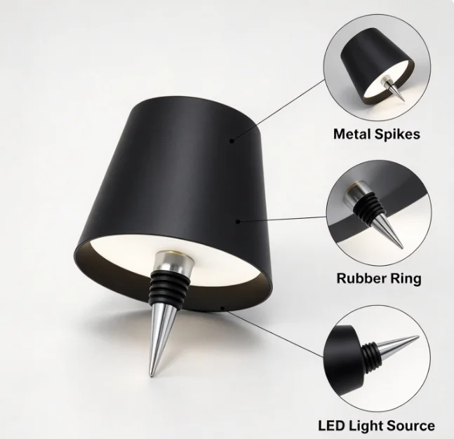 Wireless LED Bottle Lamp Rechargeable RGB Dimmable Wine Bottle Light Portable for Bar Restaurant Camping Party Decor Night Light
