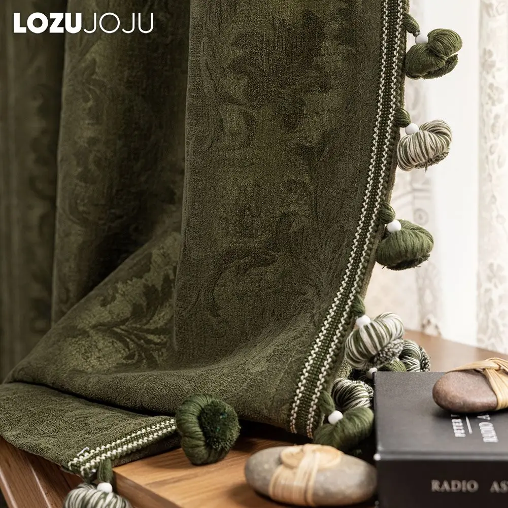 

LOZUJOJU Jacquard Blackout Drapes Hook Tape for Living Room Bedroom Home Decor 1PC