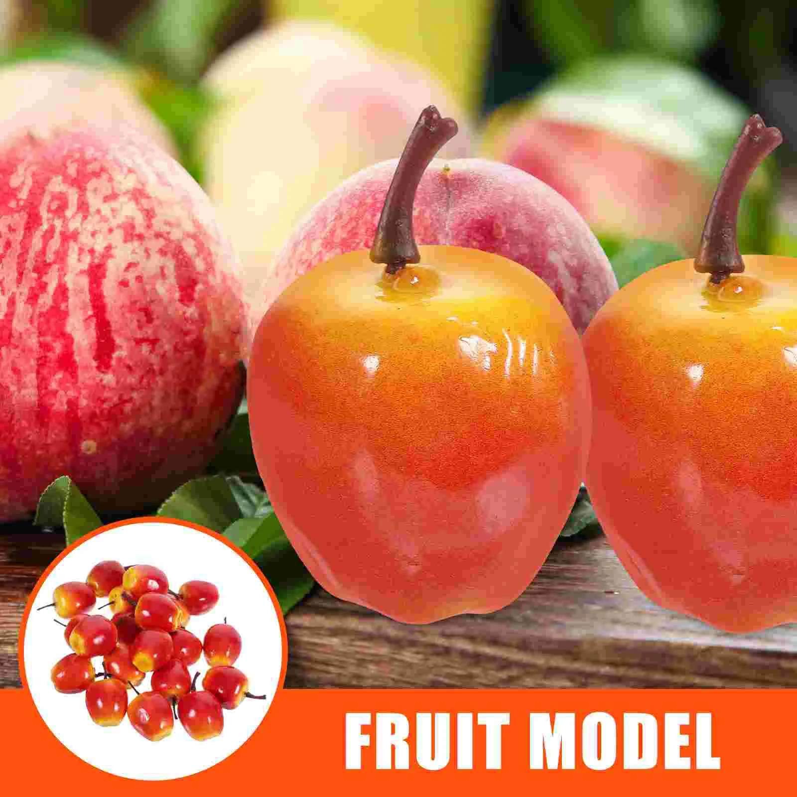 20 Pcs Simulated Small Fruit Model Set Apples Models Artificial Fruits Foam Fake Red