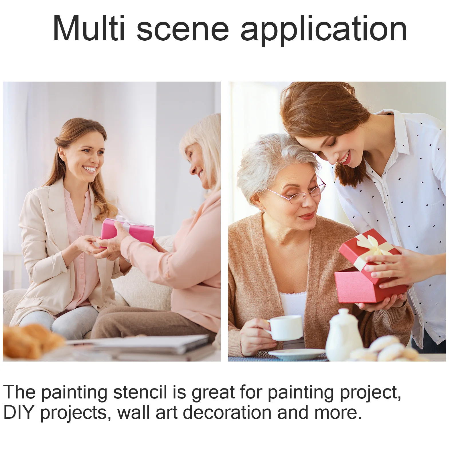 

12Pcs Durable Painting Stencils Plastic DIY Reusable Drawing Templates Wall Art Stencils for Crafts Drawing Templates