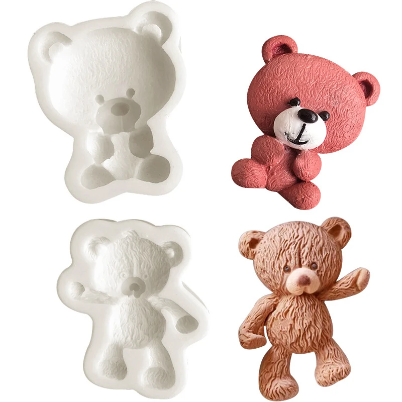 3D Bear Silicone Mold Fondant Chocolate Candy Jelly Mould DIY Clay Model Cake Decorating Tools Kitchen Accessories Bakeware