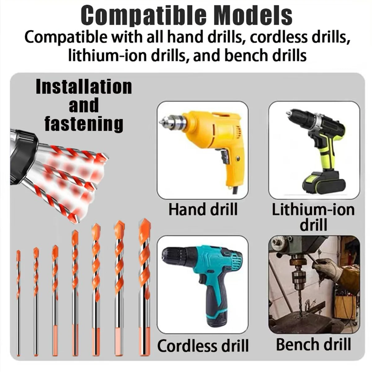 لقم الثقب AA25 Peachloft، مجموعة لقم الثقب الكربيد الجديدة 2025، طرف سبائك الصلب التنغستن Yg8 للزجاج والطوب والأسمنت وما إلى ذلك 14 قطعة