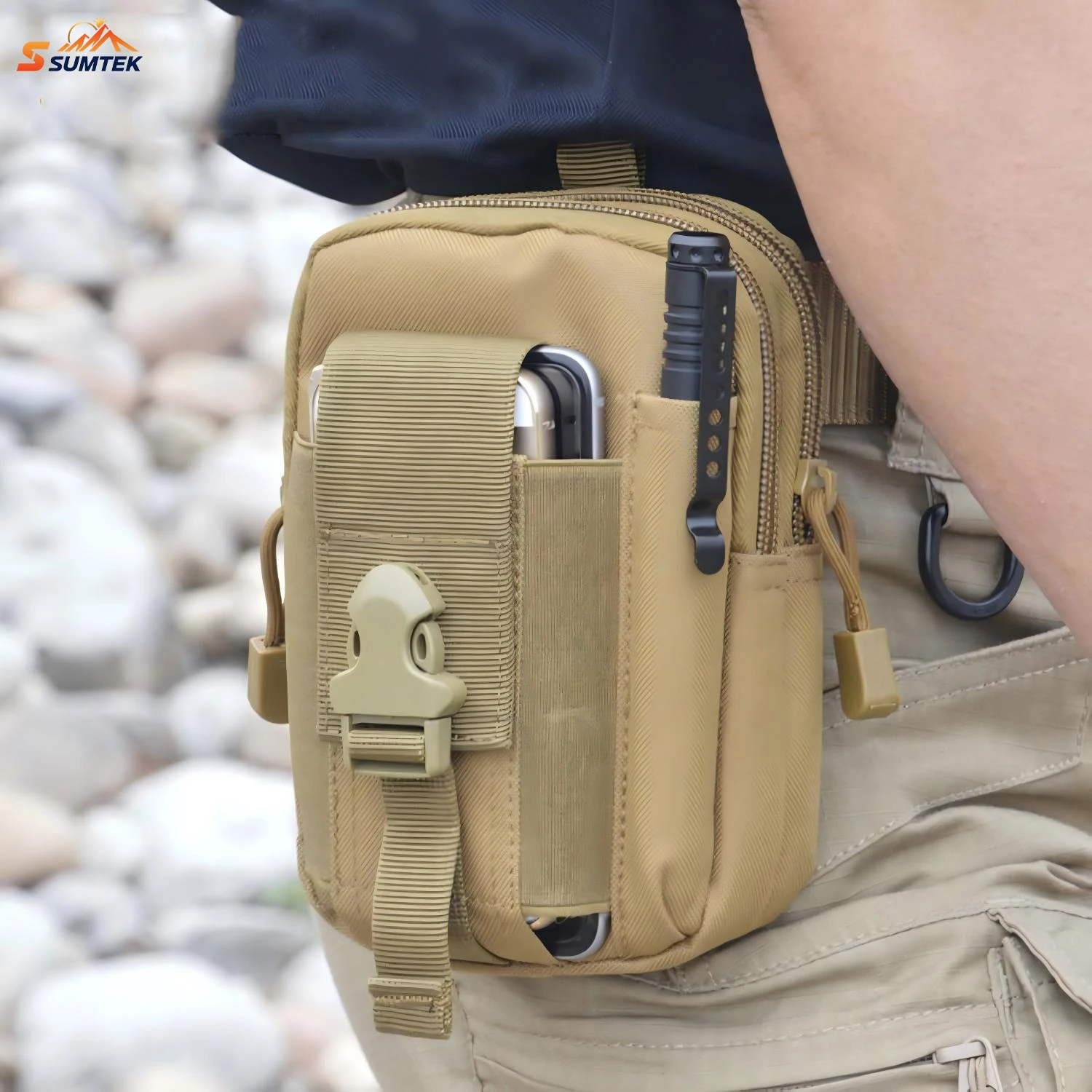Tactical Waist Bag,Universal EDC Waist Bag Belt Pouches, Outdoor Belt Bags Gear Tool Gadget Pocket with Cell Phone Holster