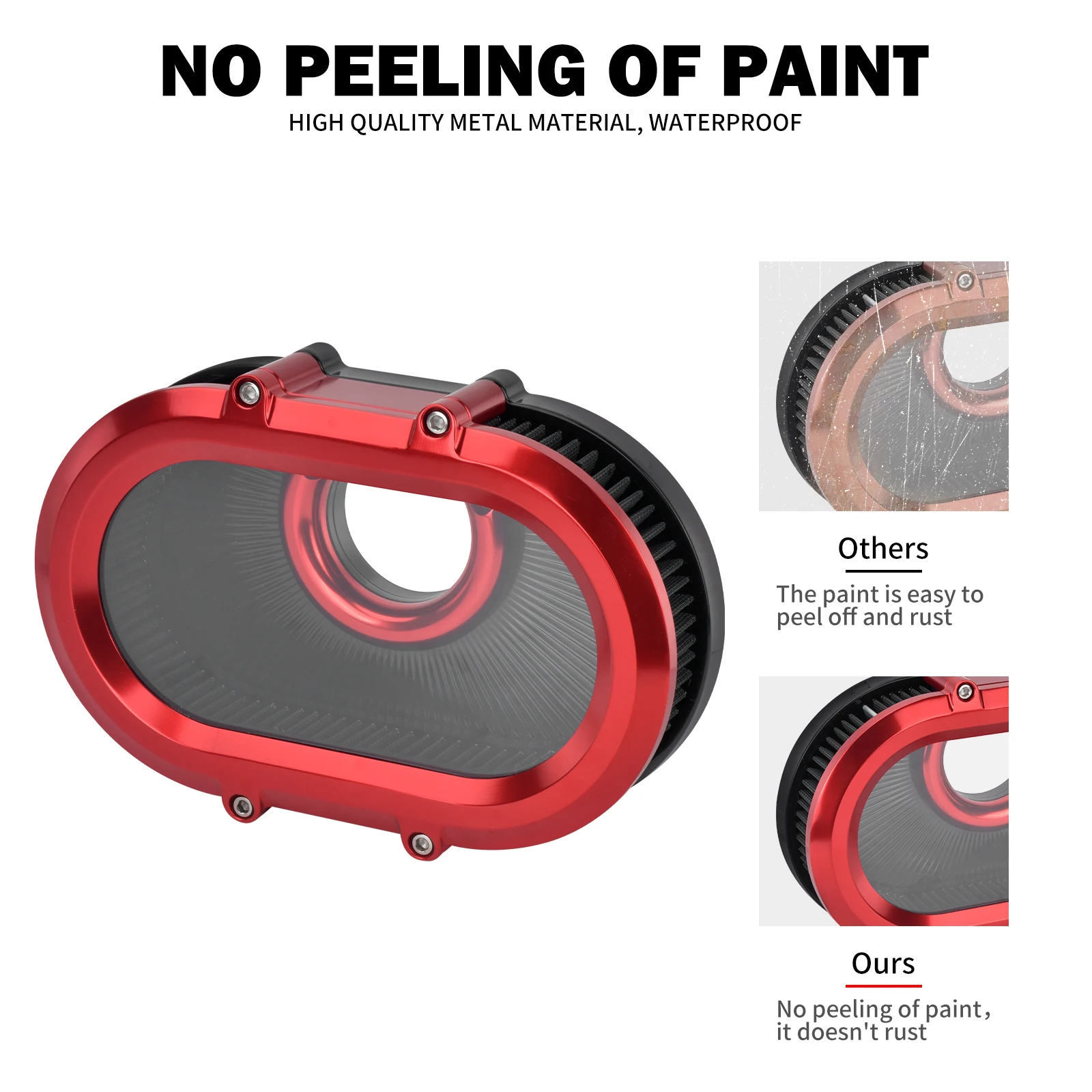 Motorcycle Air Filter Cleaner With Rings Replacement For Harley Touring Road King Sportster XL 883 Dyna Fat Boy Softail 2000-26