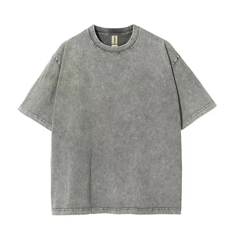 

Quality Oversized Acid Washed T Shirt Women Vintage T-shirts For Unisex Streetwear Mineral Wash Tee Shirts Loose Luxury Tops Tee