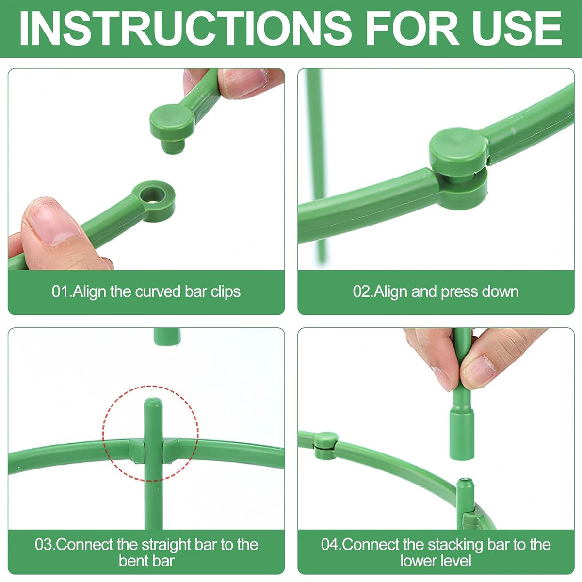 Garden Plant Support Cage Pile Frame Flower Grow Stand Fixing Rod Holder Plastic Semicircle Vine Climbing Bracket Bonsai Tool