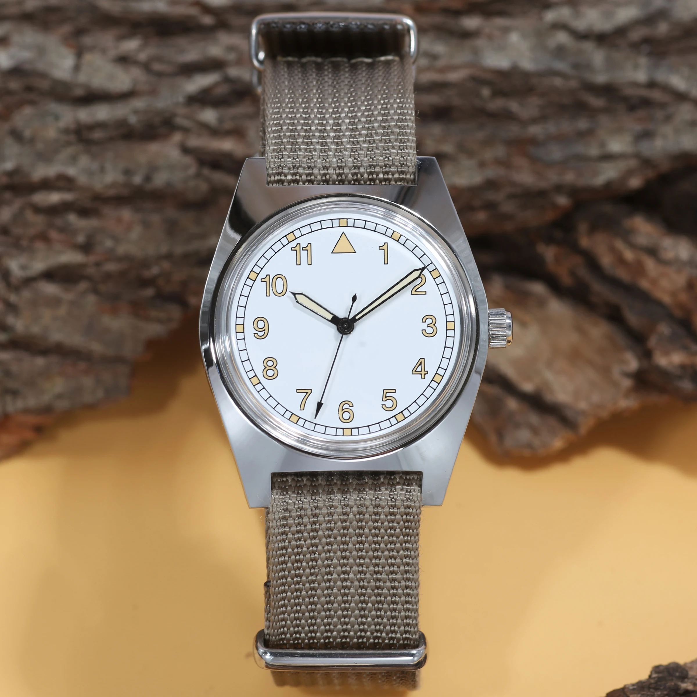 Men's Pilot Watch Manual Mechanical Movement 36mm Retro Small Dial Stainless Steel Waterproof Wristwatch for Men Women
