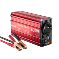 Meind 600W Car Power Inverter 12V to 220V, 1200W Peak Aluminum Body, Dual USB PD45W+QC18W, 6 Protections