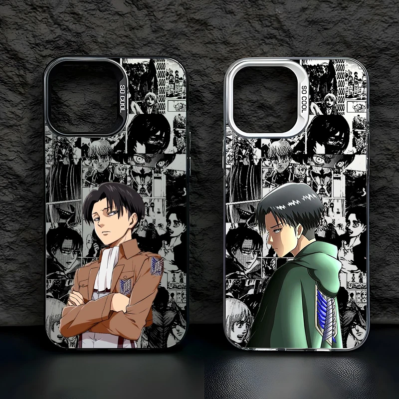 Attack on Titan Anime Art Phone Case For Apple iPhone 15 14 13 12 11 XS XR X Pro MAX 8 7 Plus SE Colorful Silver Cover