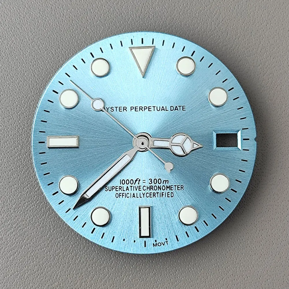 NH35 28.5mm green luminous S dial SUB mariner watch dial suitable for NH35 NH36 movement watch accessories watch repair tools image 3