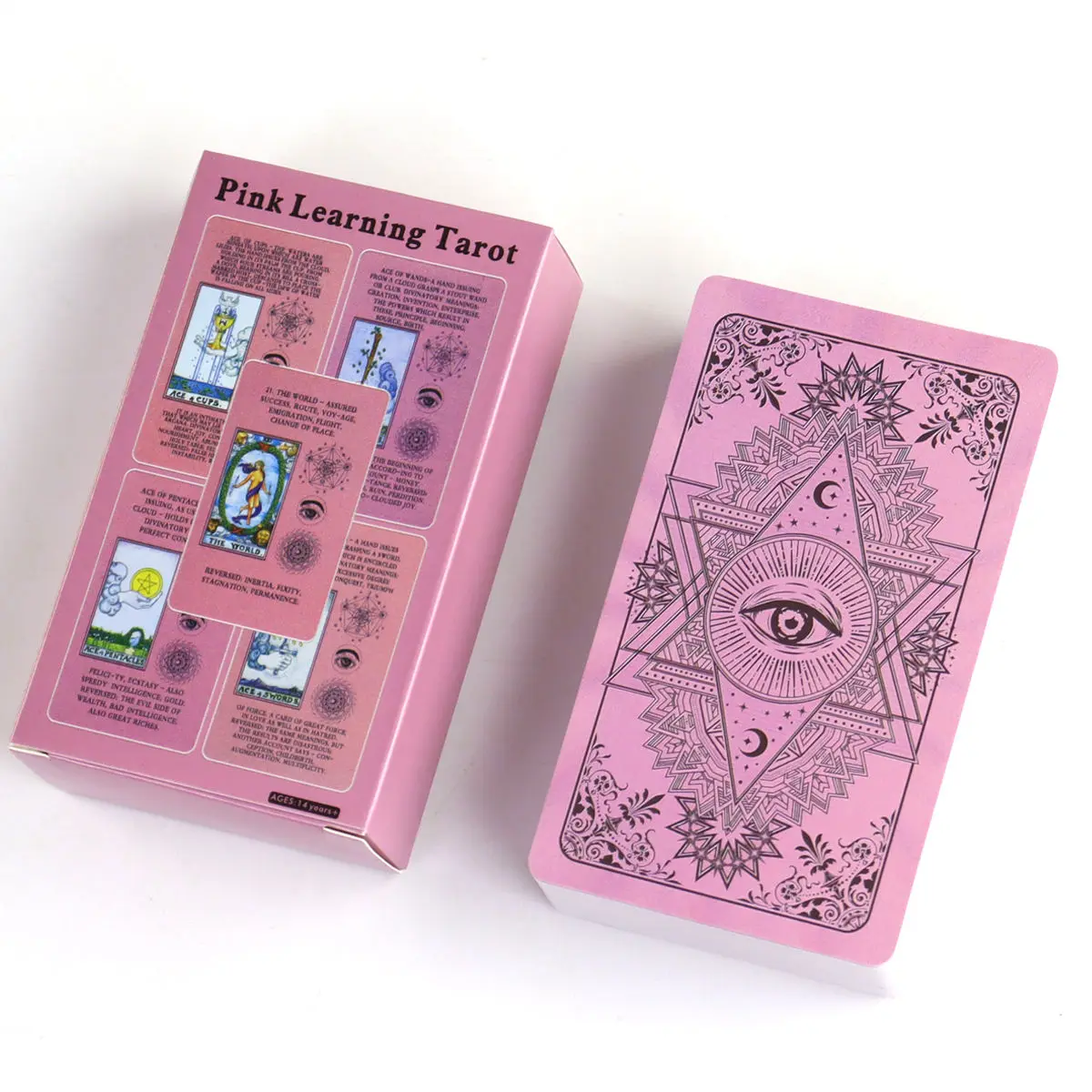 بطاقات التارو الوردية 78 قطعة مع كلمات رئيسية تعتمد على نظام رايدر وايت 10.3*6 سم #6
