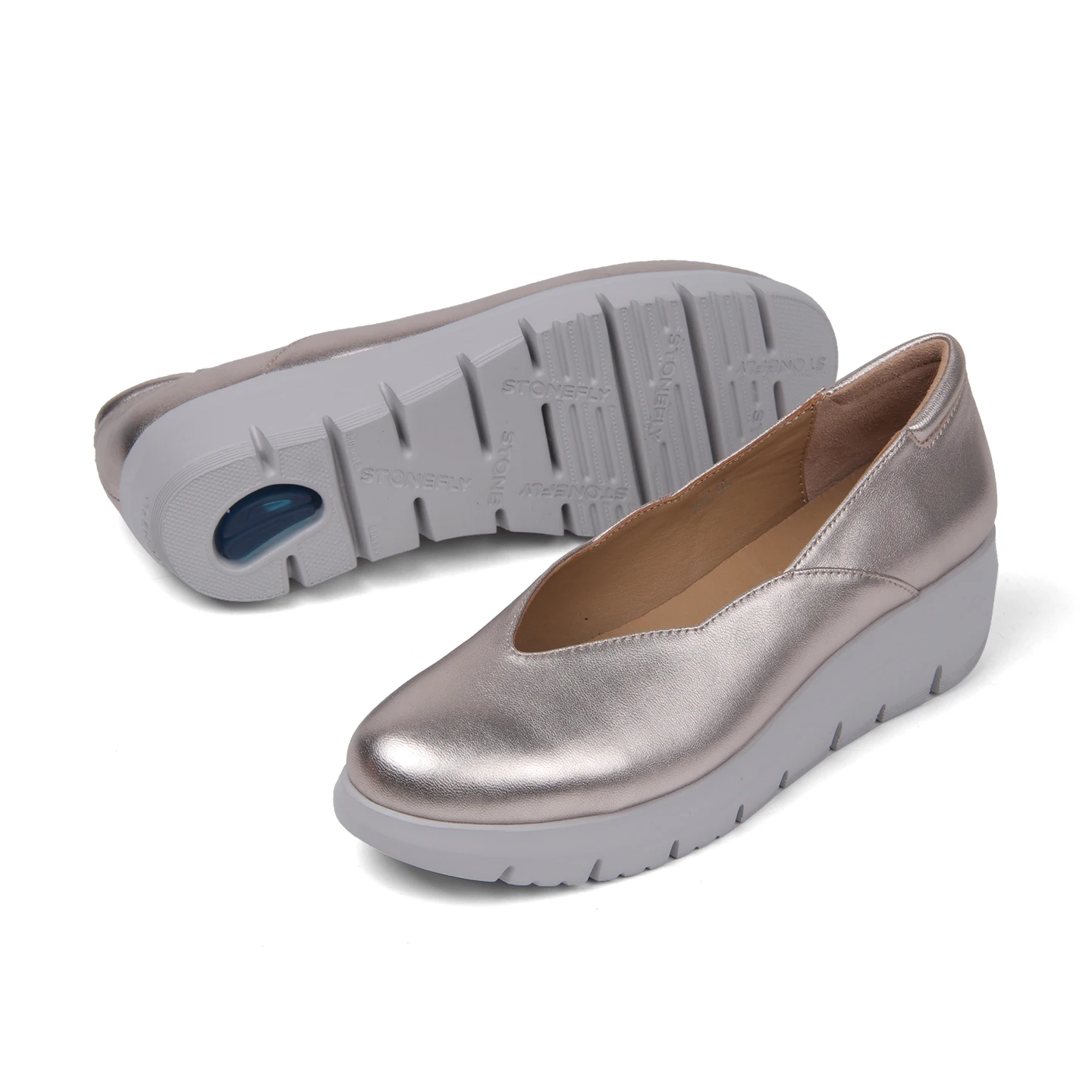 Keerygo Women Solid Color Grandma Shoes, 4.5cm Ultra Light Thick Platform Sole, Full Genuine Leather Upper & Lining