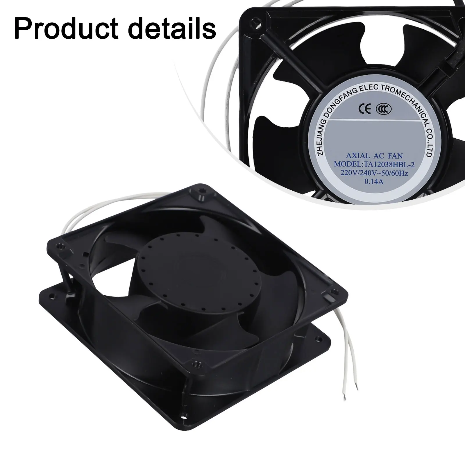 For Fireplace Cassette Axial Fan with Metal Blades High Temperature Resistant for Silent and Efficient Air Movement
