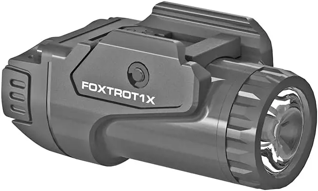 Foxtrot1X 450 Lumens Compact Durable Tactical Rail-Mounted Handgun Flashlight with Ambidextrous Push-Button