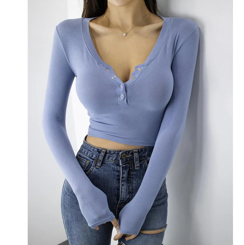 Black Long Sleeve Top Sexy Korean T Shirt Women O Neck Slim Thin Short T-shirts Woman Tee Shirt Femme 2022 Spring Autumn Tshirt