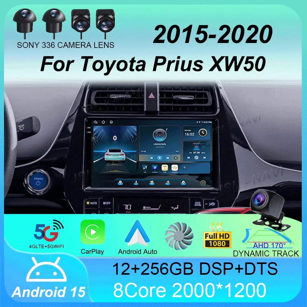 

Android 15 For Toyota Prius XW50 2015 2016 2017 2018 2019 2020 Car Radio GPS Carplay Multimedia Player Navigation Stereo Auto BT