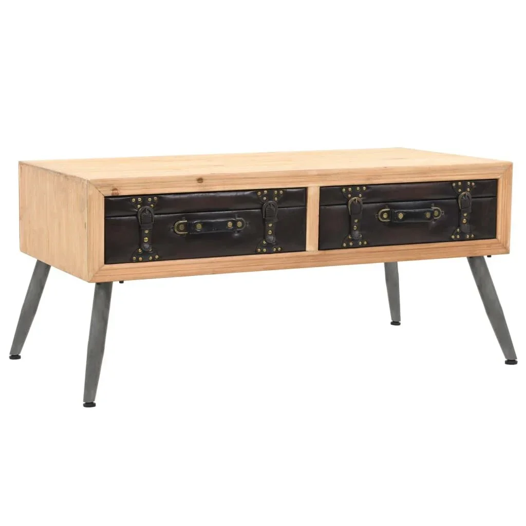 vidaXL Table basse en bois massif de sapin 115x55x50 cm