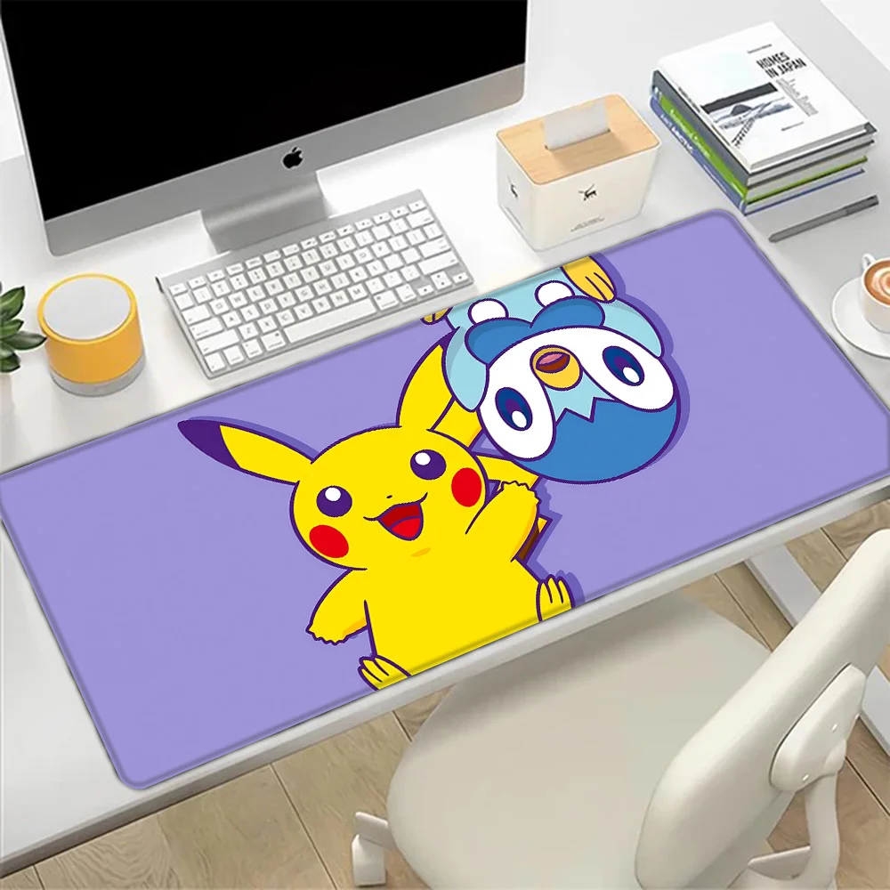 Pink P-Pikachus Mousepad HD Printing Computer Gamers Locking Edge Non-slip Mouse Pad XXL90x40cm Keyboard PC Desk Pad