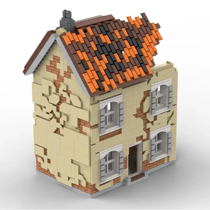 Street View Model Moc Building Block Modular  Ruined House Model Technology Brick DIY Assembly Build Toy Holiday Gifts