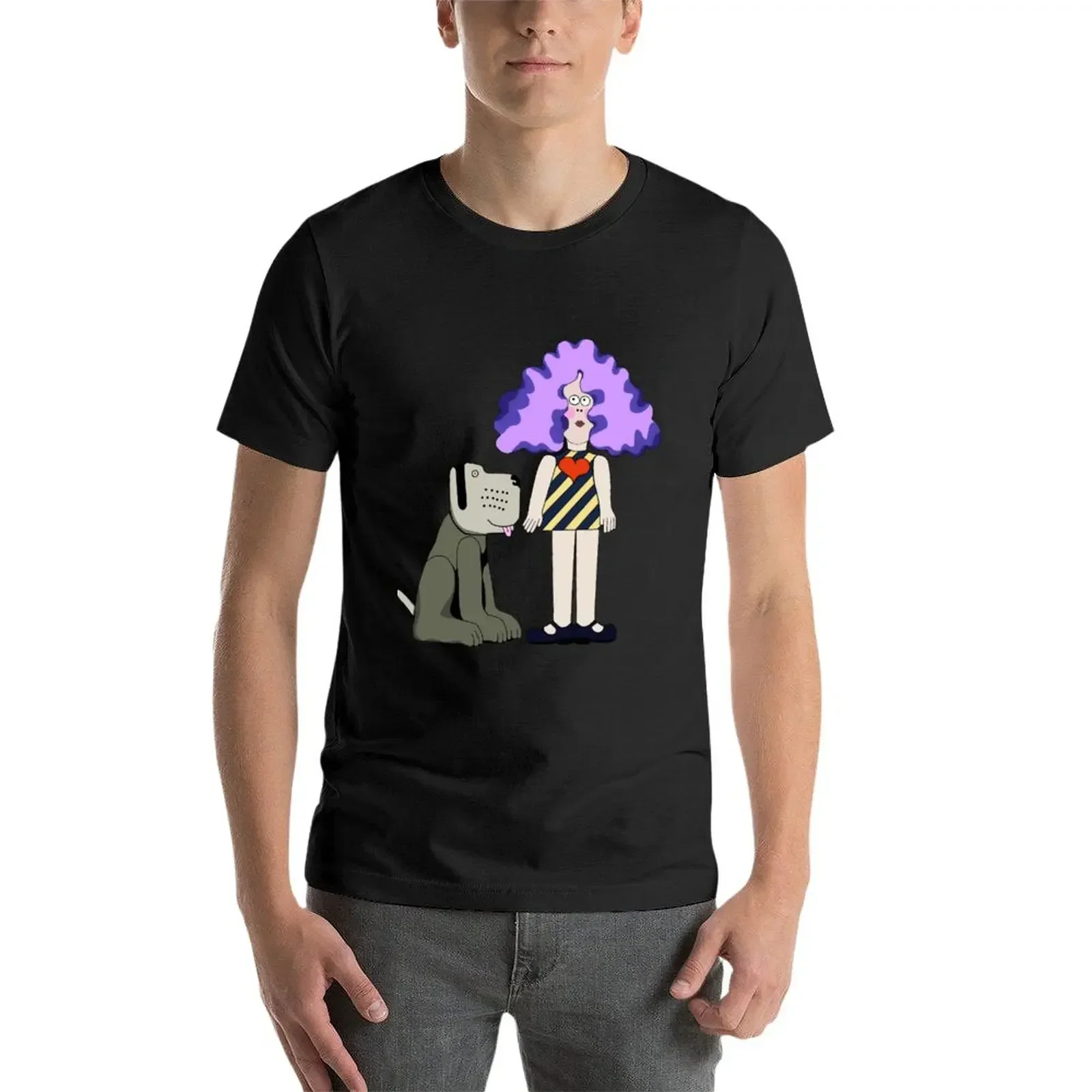 Camiseta de cristal Tipps y Alistair para hombre, camisa holgada con figuras de anime, estilo informal