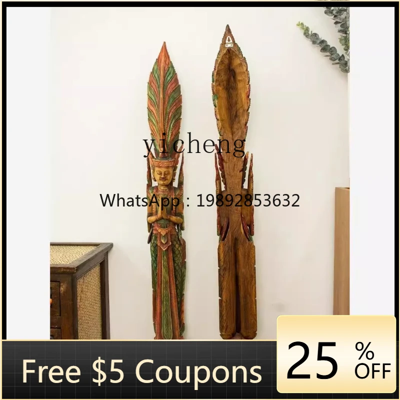 

solid wood carving figure decoration ornament desktop floor decoration beauty salon zen wall hanging