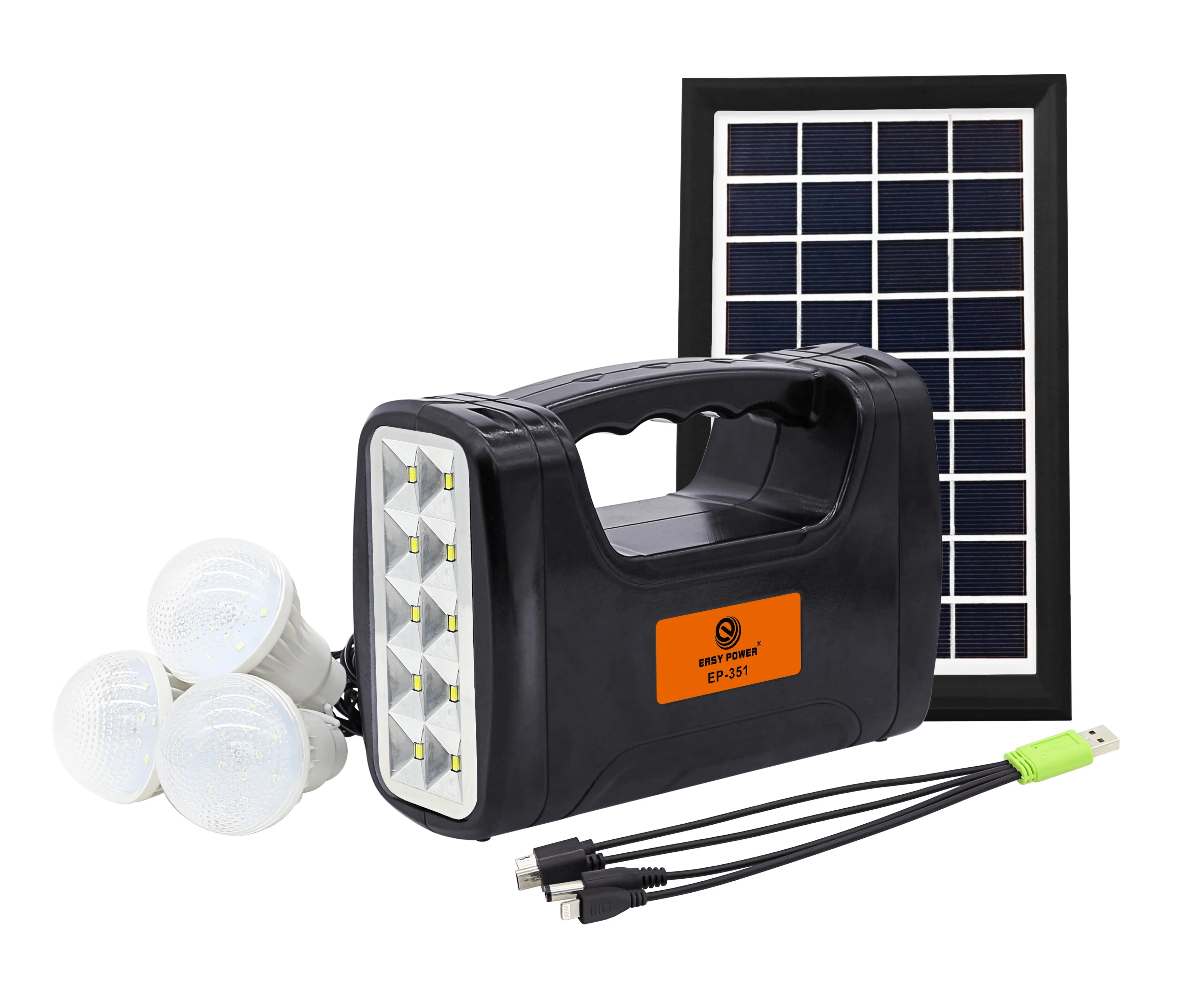 

Solar Rechargeable Lighting System Kit Light Emitting Diode Lighting Kit for Portable Power Plants for the African Market