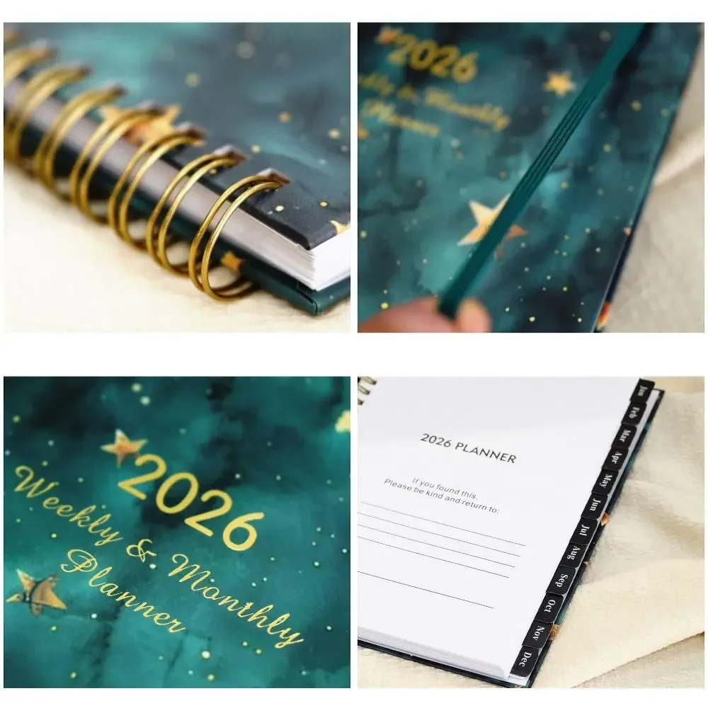 Портативная книга формата А5 2026, список дел, планировщик, напоминание, ежедневник, календарь с принтом, книга для студентов