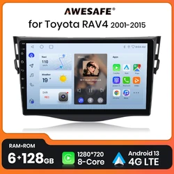 AWESAFE беспроводной CarPlay Android 13 радио для Toyota RAV4 RAV 4 XA30 2005 - 2013 GPS Навигация стерео автомобильные интеллектуальные системы