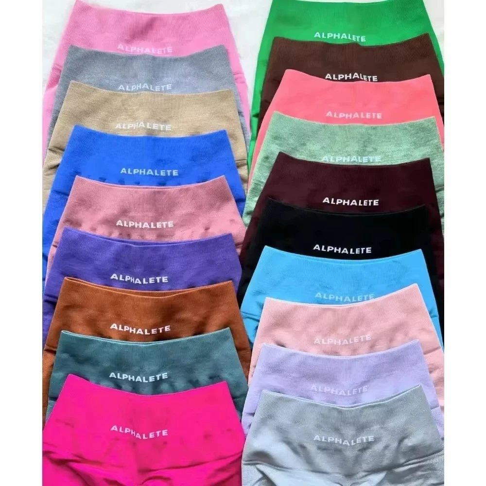 

Alp Summer Impact Shorts Ribbed Band Yoga Shorts Seamless Scrunch Bum Workout Gym Shorts Booty Stretch Running Fitness Cloth