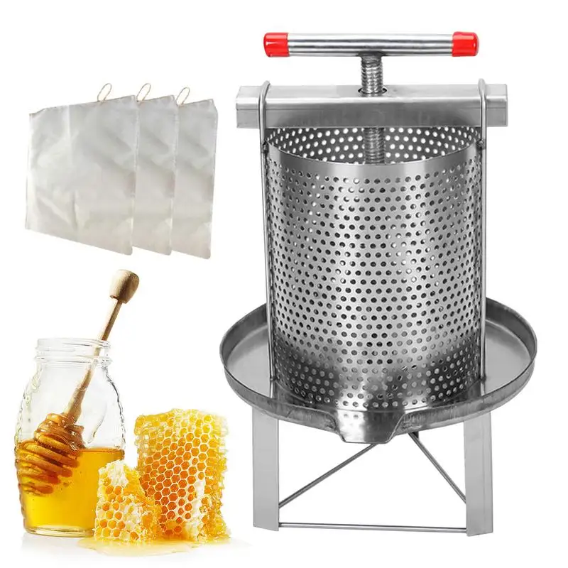 

Manual Beewax Honeycomb Presser Stainless Steel Honey Extractor Fruit Wine Press Nature Juice Make Machine Honey Press Equipment