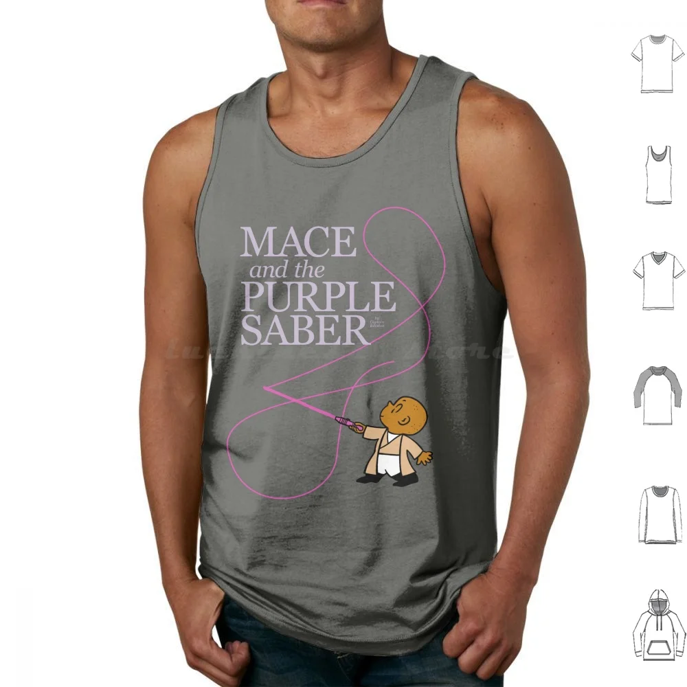 Mace And The Purple Saber Tank Tops Vest Sleeveless Mace Purple Crayon Saber Spoof Funny Harold Space