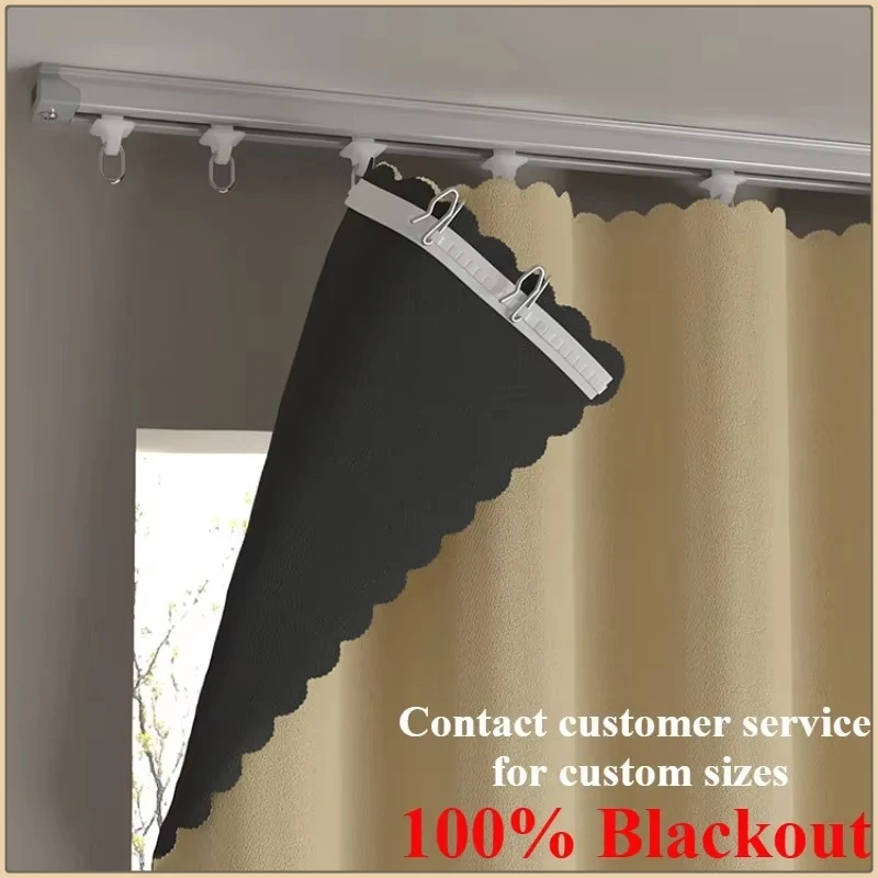 

Full Blackout Curtains for Living Room Bedroom Dining Heat Insulation Sun Protection Window Decor Kitchen Door Hook Custom Size