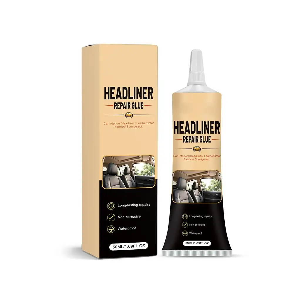50ml Car Headliner Repair Glue High Temperature Resistant Roof Fabric Adhesive Clear Drying Anti-Sagging Fabric Glue for Car