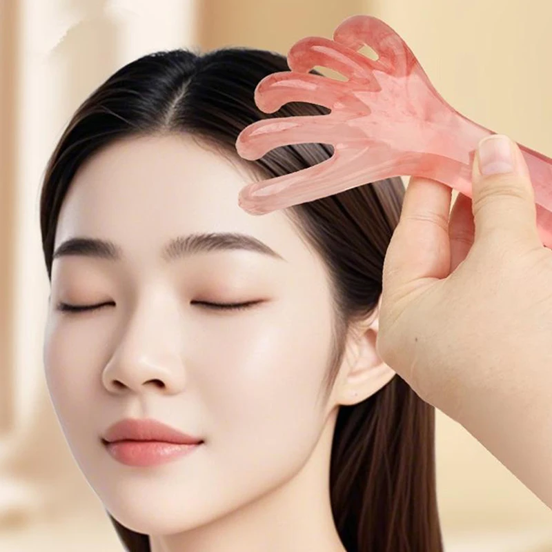 

1Pcs Head Massager Manual Hair Scalp Massager Gua Sha Five Claw Massage Tool Comb Portable Handheld Resin Relax Tool For Gifts