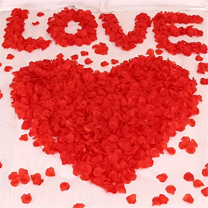1000Pcs Top Colorful Artificial Fake Rose Petals Red White Gold Roses Petal Flowers Romantic Wedding Party Valentine Decor