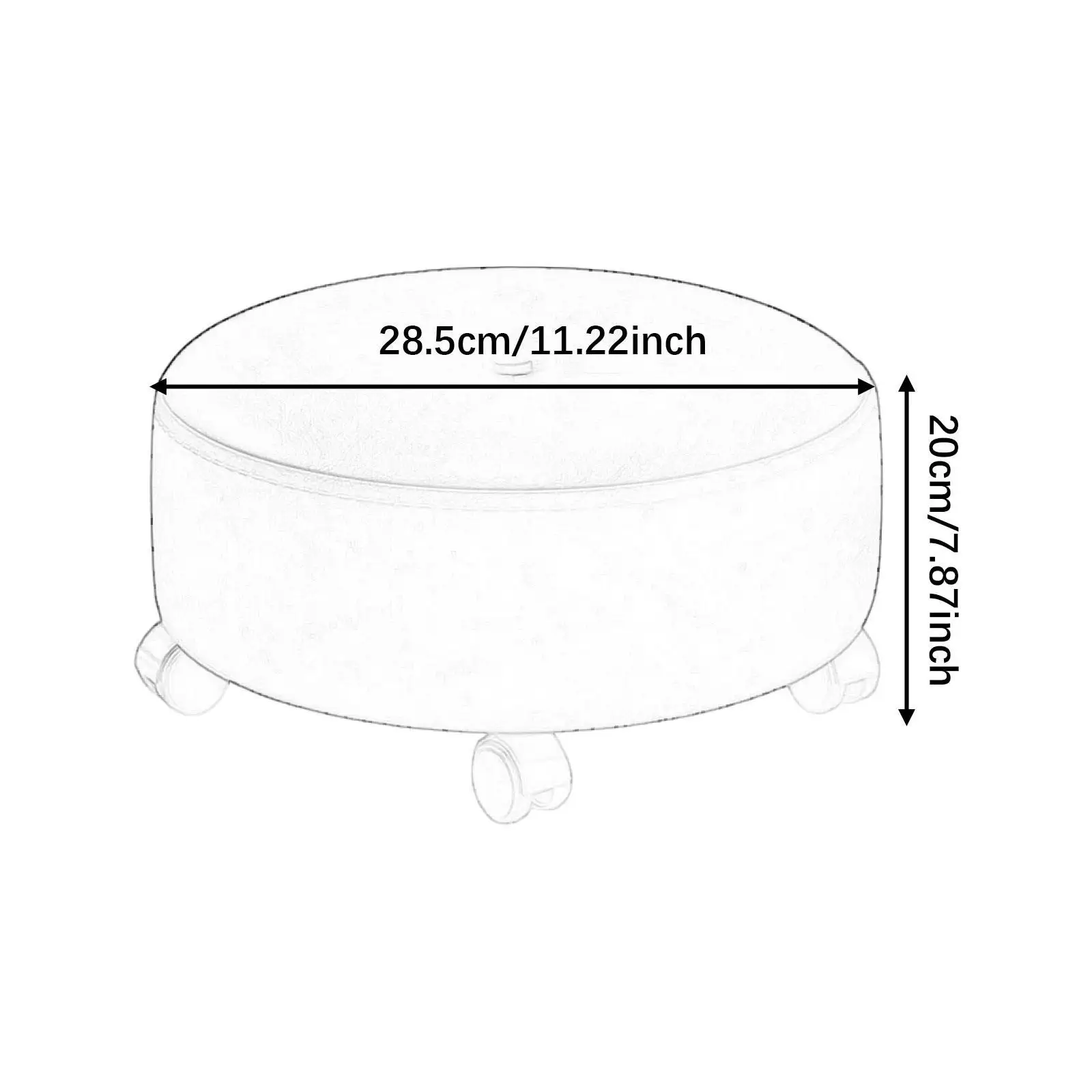 Low Rolling Stool with Wheels Sofa Footstool with Universal Swivel Caster Wheels for Bedside Living Room Home Entryway Garage