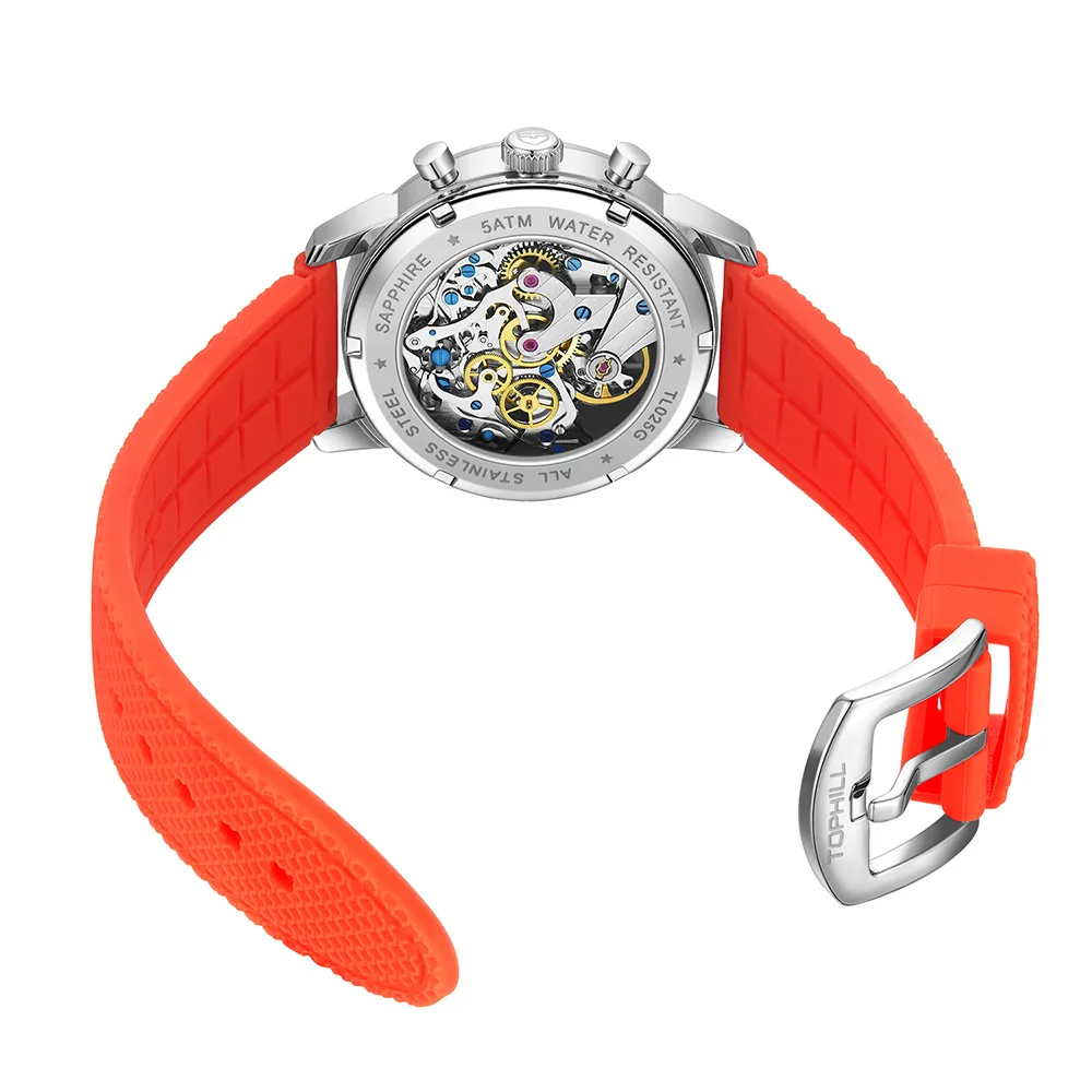 ساعات رجالي 40 مللي متر النورس ST1901 حركة الطيارين رجل سباق كرونوغراف اليد الرياح ساعة ميكانيكية الياقوت مضيئة ساعة اليد