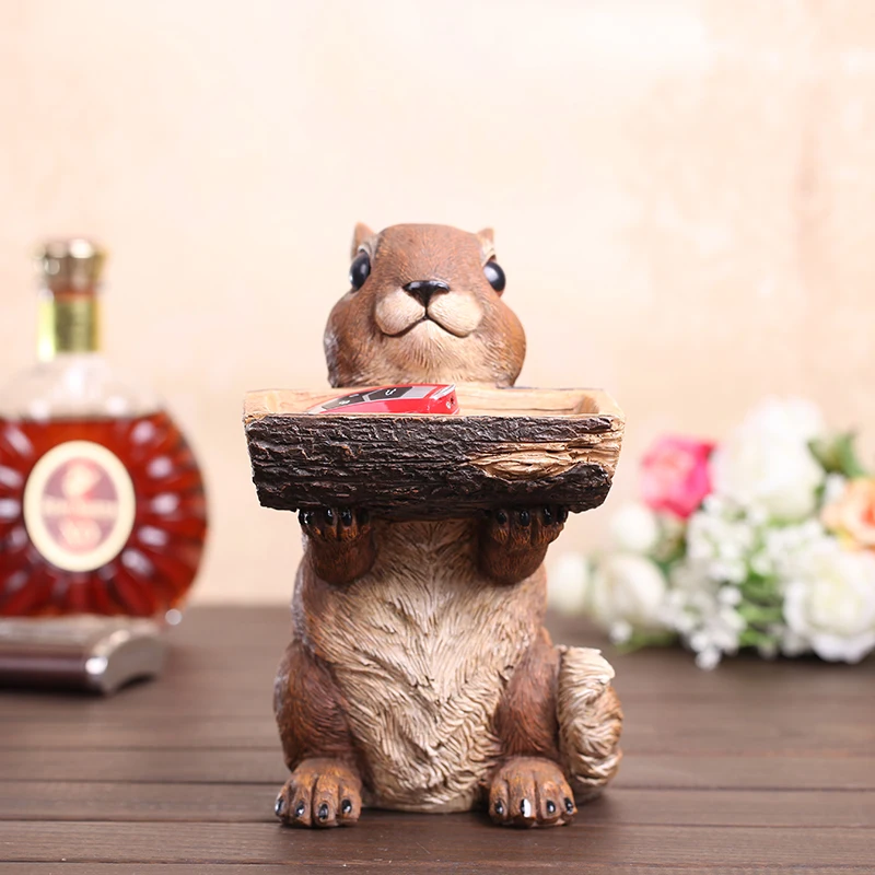 Imagem -03 - Escultura Esquilo Bandeja de Armazenamento Resina Decorativa Household Little Animal Organizer Box Embelezamento Artesanato Presente Mobiliário