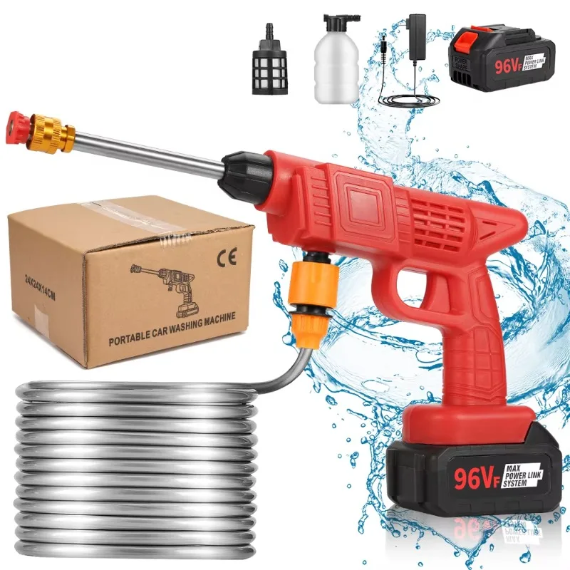 Portable Lithium Battery 21V High Pressure Car Washer Rechargeable Car Wash Gun Equipment