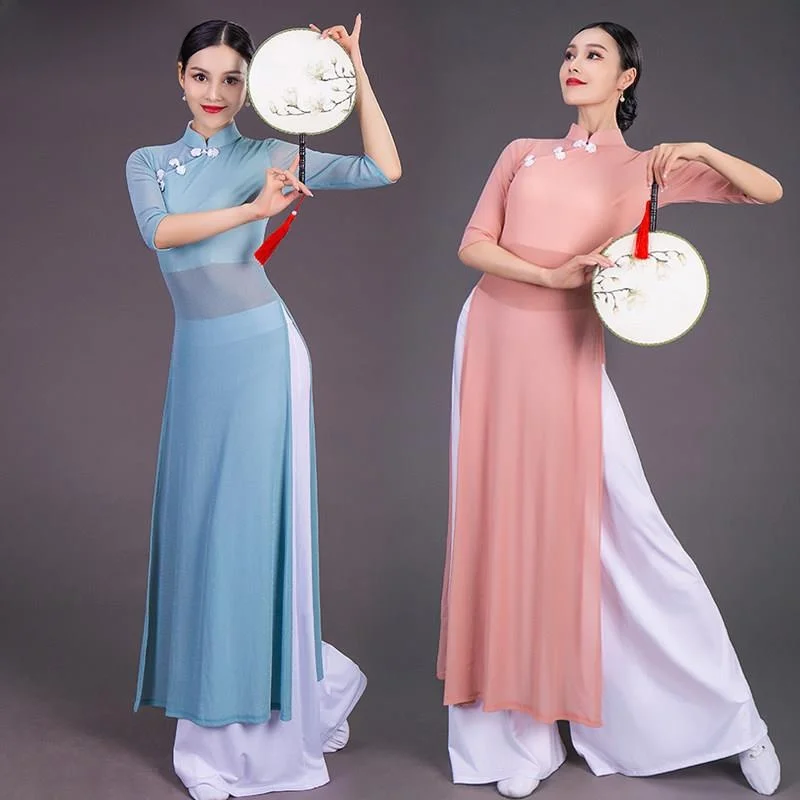spring-summer-new-classic-dance-zen-costume-ao-dai-dance-practice-uniform-ethnic-body-show-women's-fitness-apparel