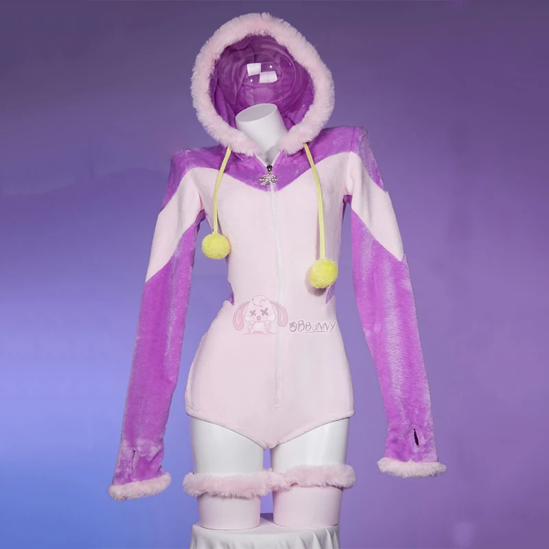 

Purple plush cosplay female cute anime costume jumpsuit
