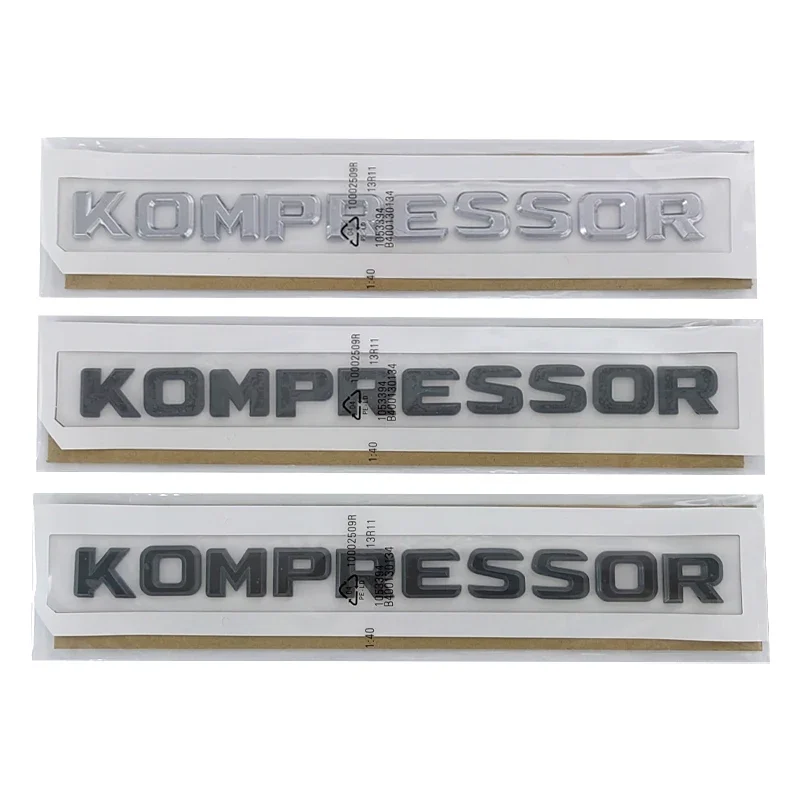 1pc 3d ABS Chrome Black Logo Compressor Letter Sticker Car Trunk Emblem Compressor Sticker Accessories