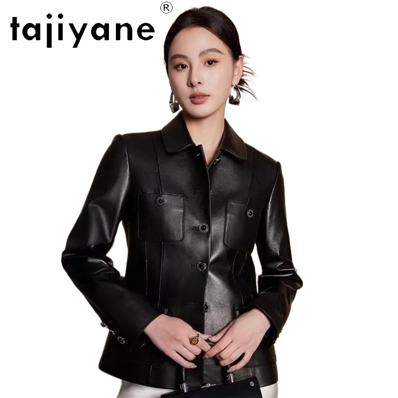 TAJIYANE Top-Layer Sheepskin Coat Short Genuine Leather Jacket Woman Slim Fit Coat 2026 Spring Women Clothes дубленка женская