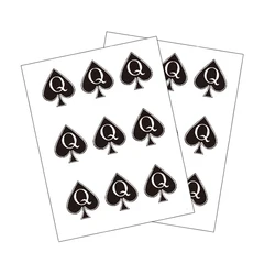 Q of Spades Tattoos Waterproof Temporary Tattoo Stickers Tatouage Stitch Fake Tatoo Body Art Flash Tattoo Henna Tatoo Men