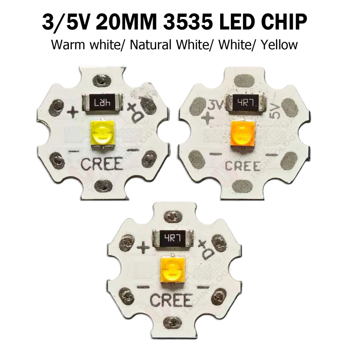 

10/50 шт. 3 В 5 В 3535 SMD светодиодный чип-бусина 20 мм 3 Вт светодиодный источник настольного освещения алюминиевая пластина с светодиодным чипом diy лампа точечный светильник
