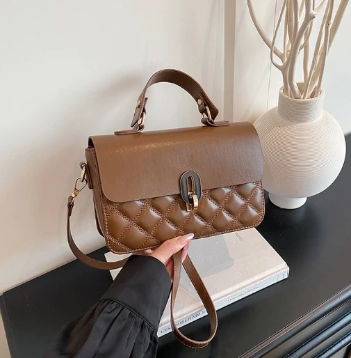 Women's Unique Niche Design Quilted Small Square Bag - Luxury Versatile Handheld, Shoulder & Crossbody Bag