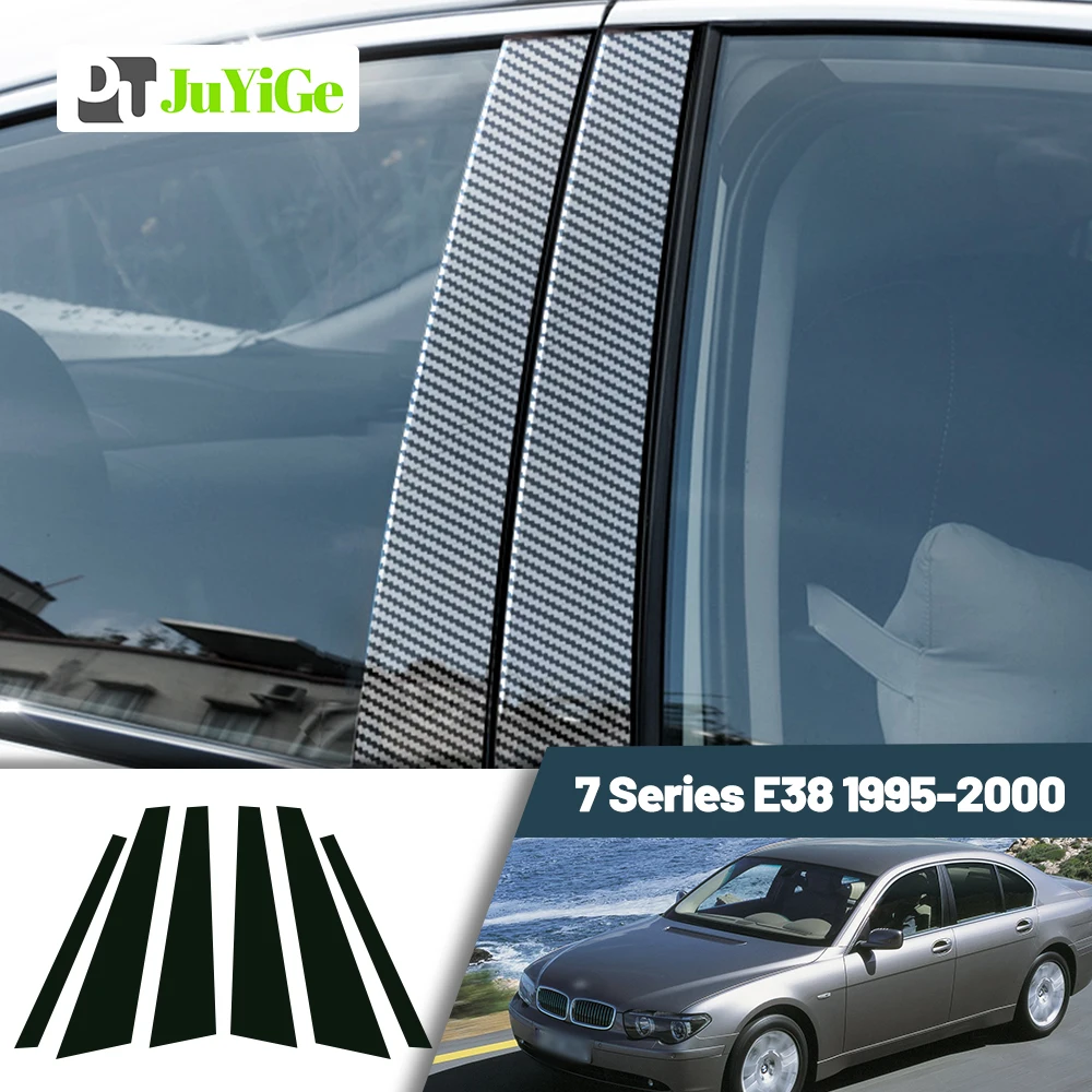 

Glossy Black Carbon Fiber Window Door Deal B C Pillar Post Cover Sticker For BMW 7 Series E38 1995-2000 1996 1997 1998 1999