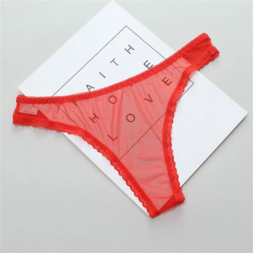 Gauze G String Panties Female Perspective Thong Sheer Lace Underwear Women Lingerie Transparent Knickers